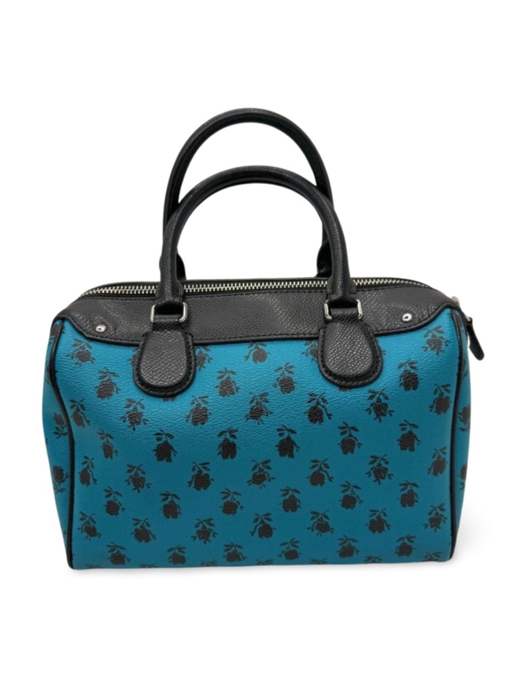 Coach Badlands Mini Bennett Satchel Blue Floral Print Leather Crossbody - Picture 3 of 15